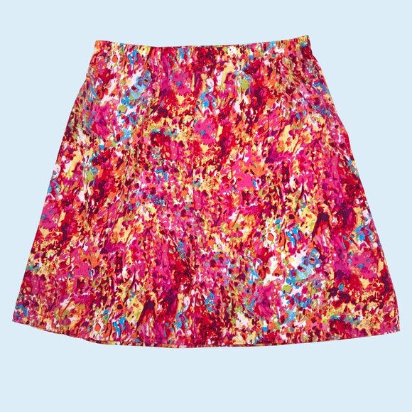 MODERN ESSENTIALS BRIGHT MULTICOLOR ELASTIC WAIST SKIRT - PXL - Picture 3 of 3